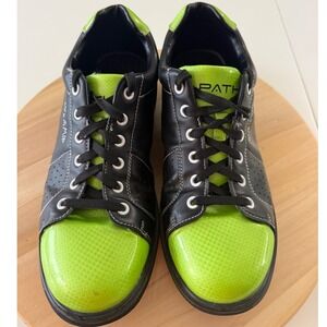 Pyramid Path Men's Bowling Shoes Black Neon Lime Green Size 10.5 Fast Shipping